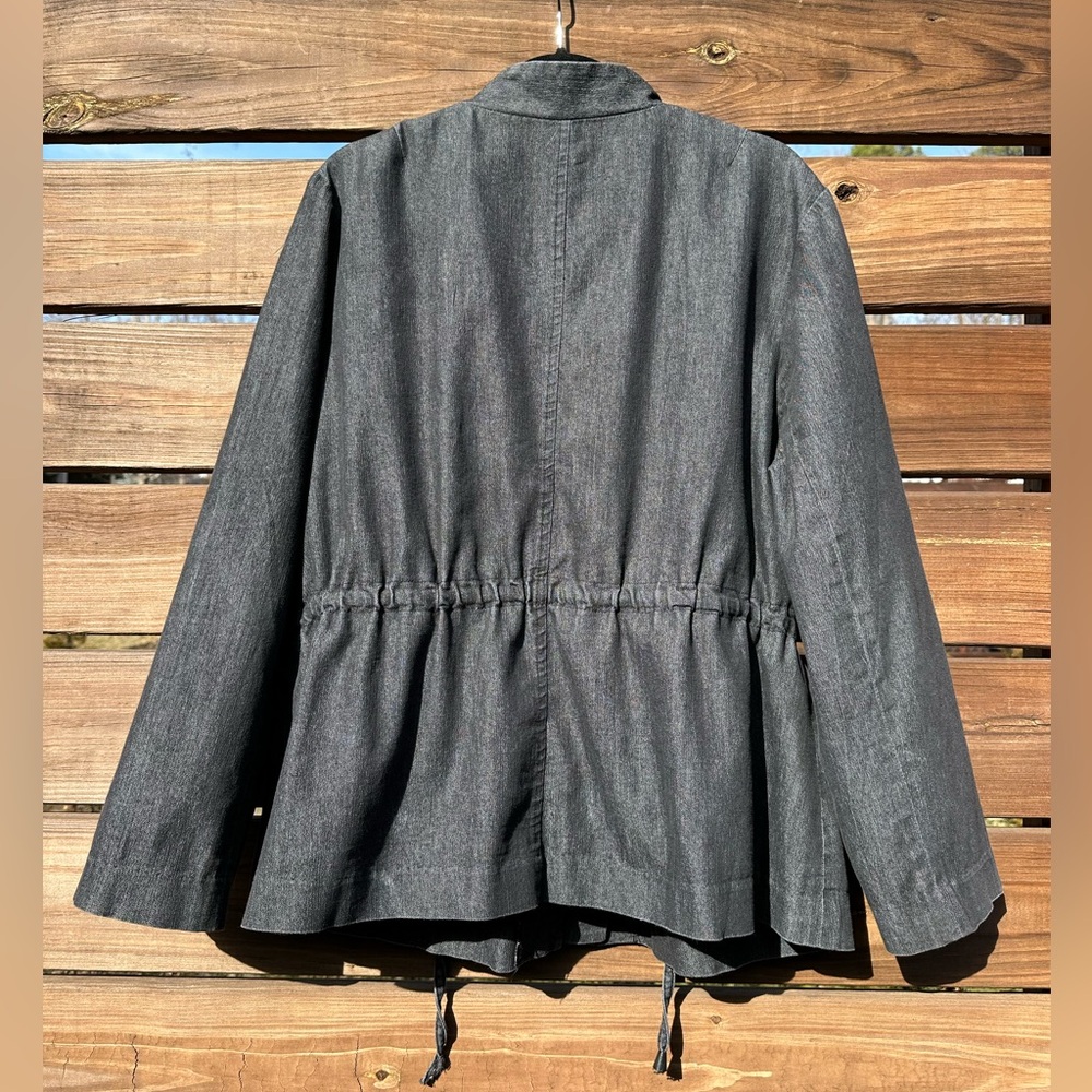 Sandro Women’s Charcoal Full Zip Drawstring Waist Utility Jacket - Picture 2 of 7